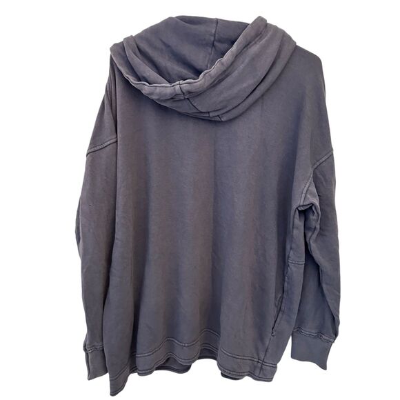 Aerie Blue Oversized Cotton Drawstring Hoodie Size S - Picture 2 of 8